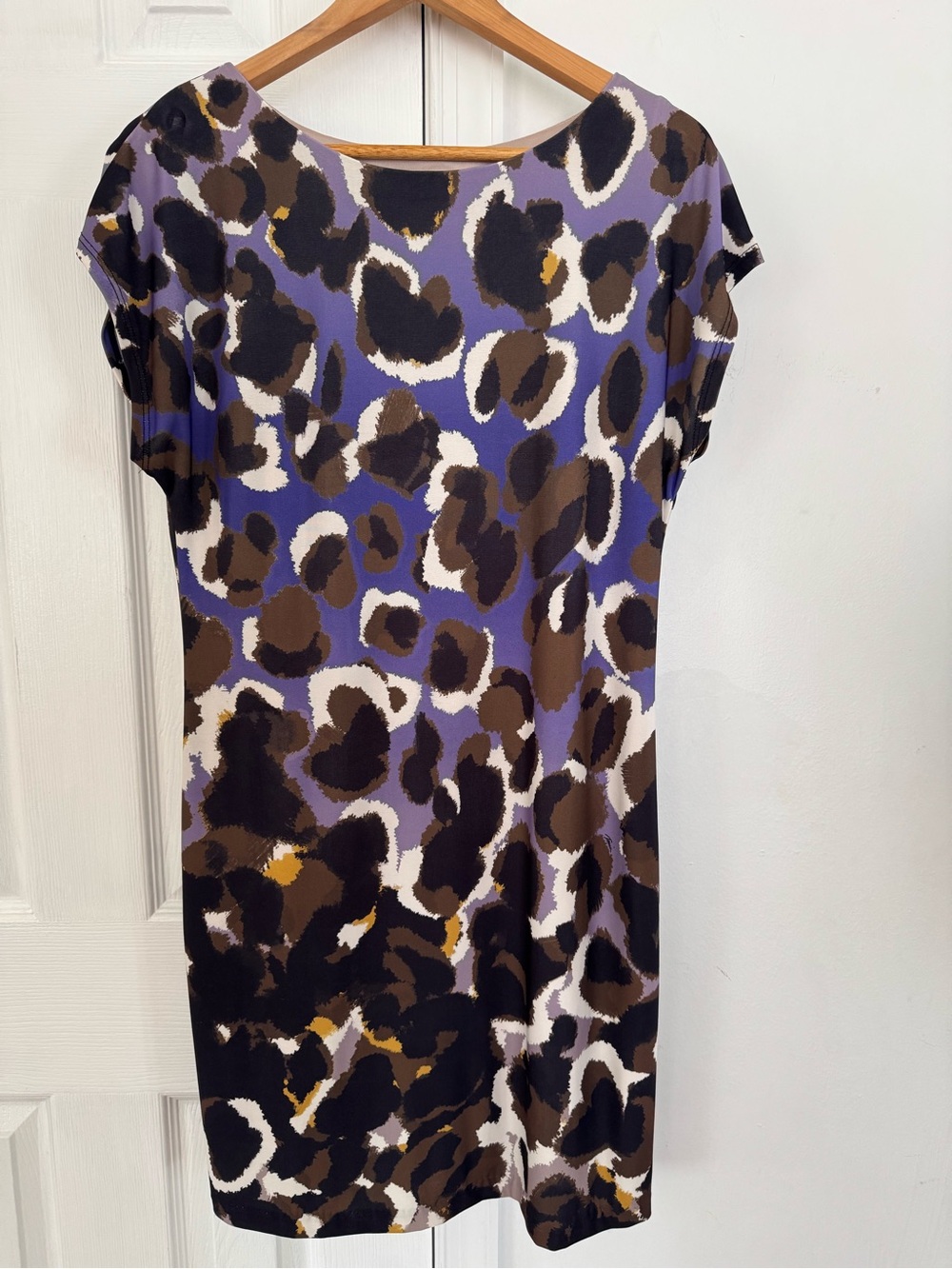 Trina Turk Purple and Brown Leopard-Print Mini Dress